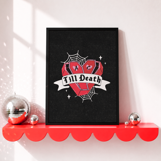 Till Death Personalised Gothic Print | Wedding Gift | Anniversary Art
