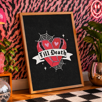 Till Death Personalised Gothic Print | Wedding Gift | Anniversary Art