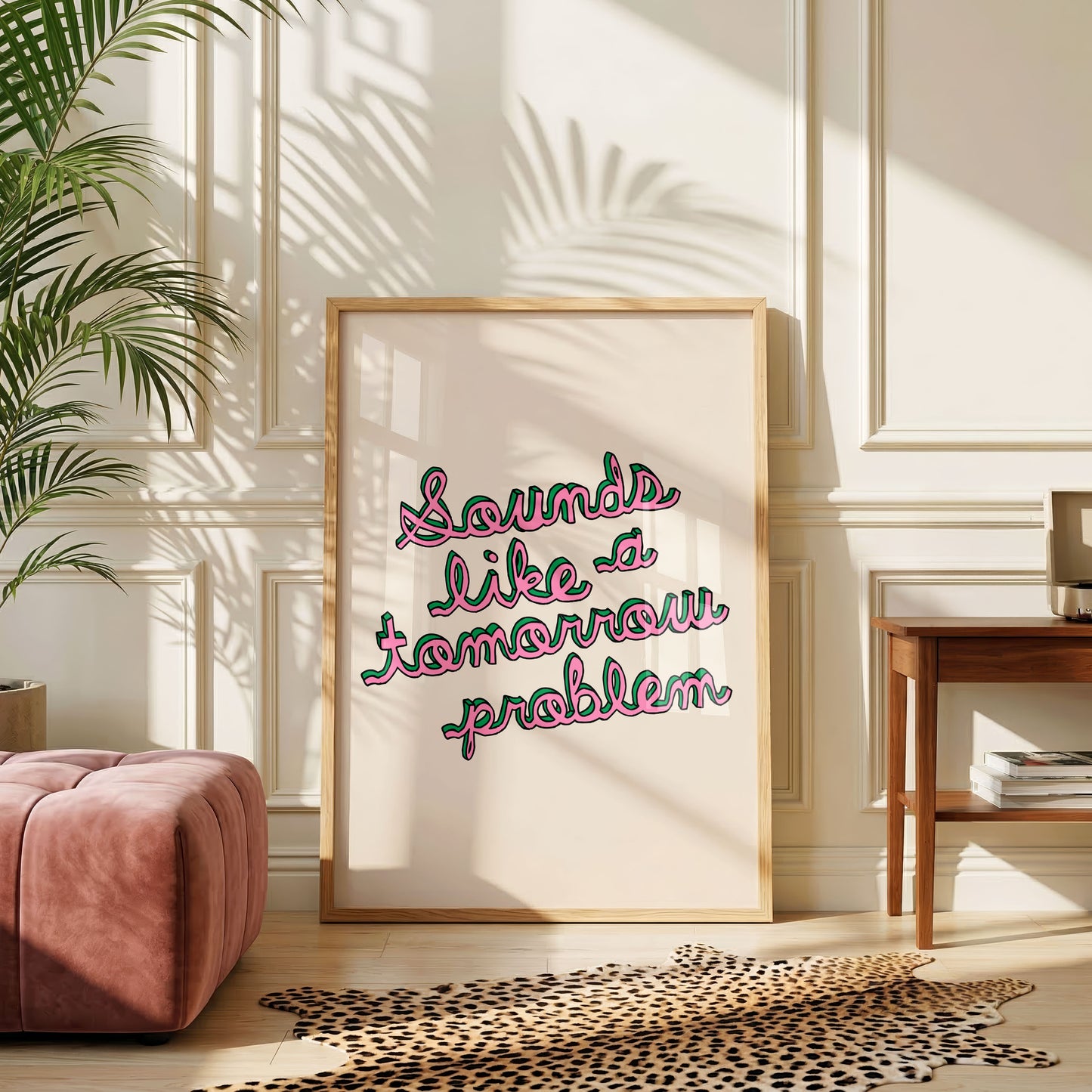 Sounds Like a Tomorrow Problem Print | Funny Bedroom Wall Art | Procrastination Gift | ADHD Decor | Colourful Typography Print