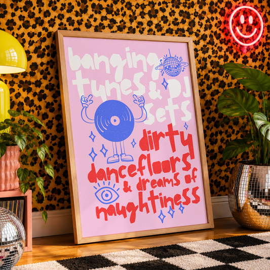Banging Tunes & DJ Sets Print | Indie Disco Collection | Indie Music Inspired Wall Art | Festival & Gig Lover Gift | Dopamine Decor |