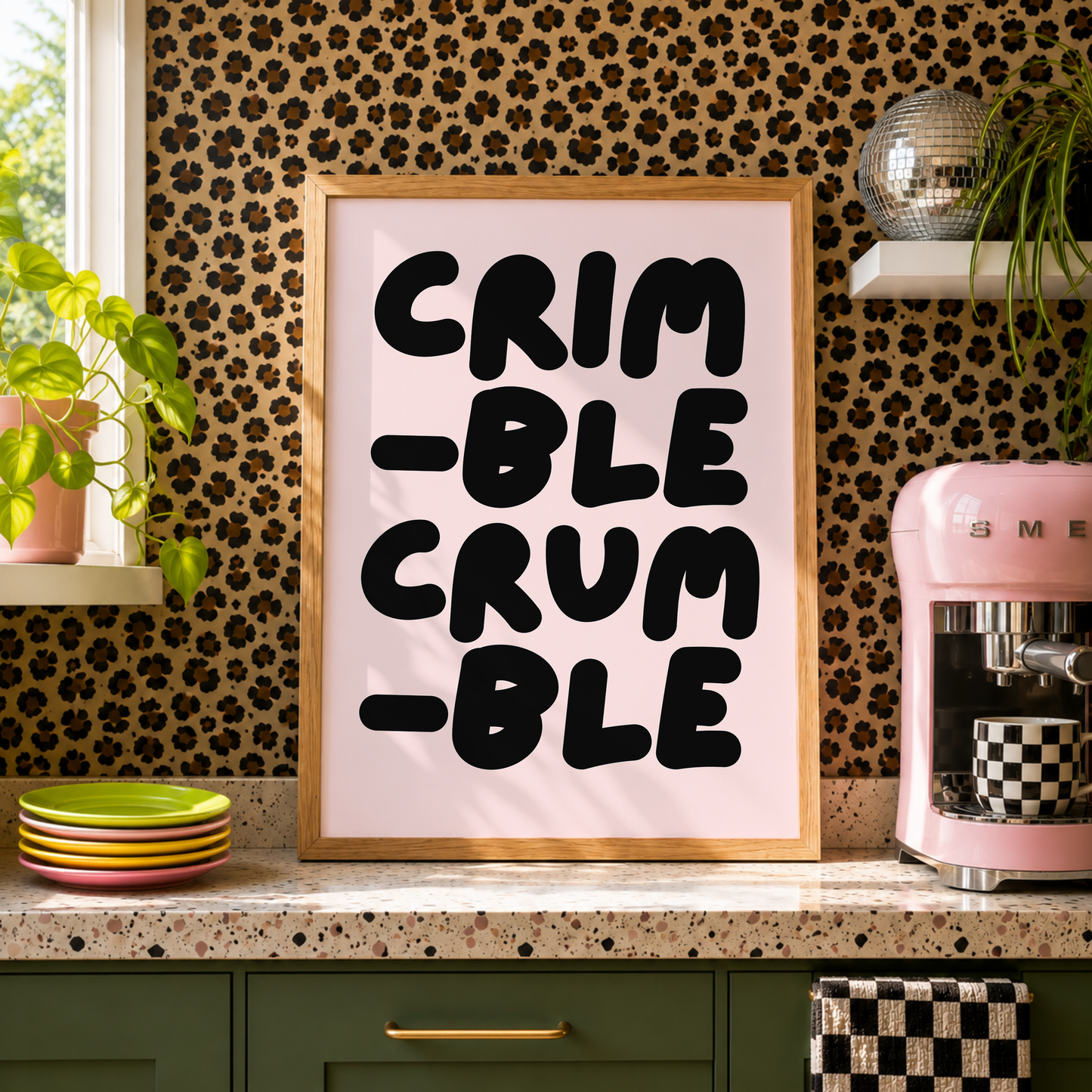 Crimble Crumble Print | Friday Night Dinner Inspired Kitchen Wall Art | Funny Kitchen Print | Comedy TV Quote Decor