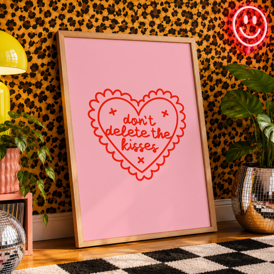 Don't Delete The Kisses Print | Wolf Alice Inspired Wall Art | Indie Music Print | Alternative Bedroom Decor | Dopamine Interior