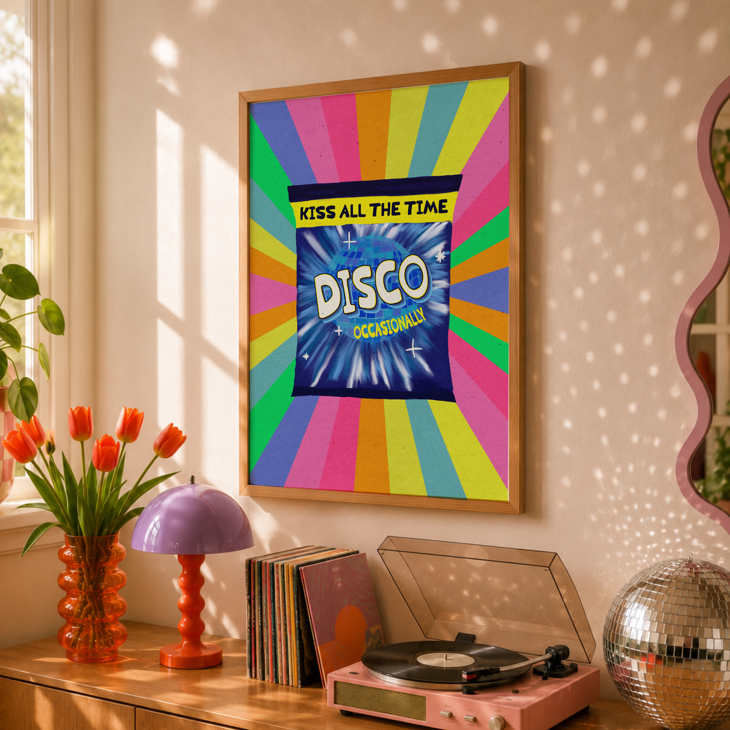 Disco Occasionally Print | Harry Inspired Wall Art | Dopamine Decor | Disco Poster