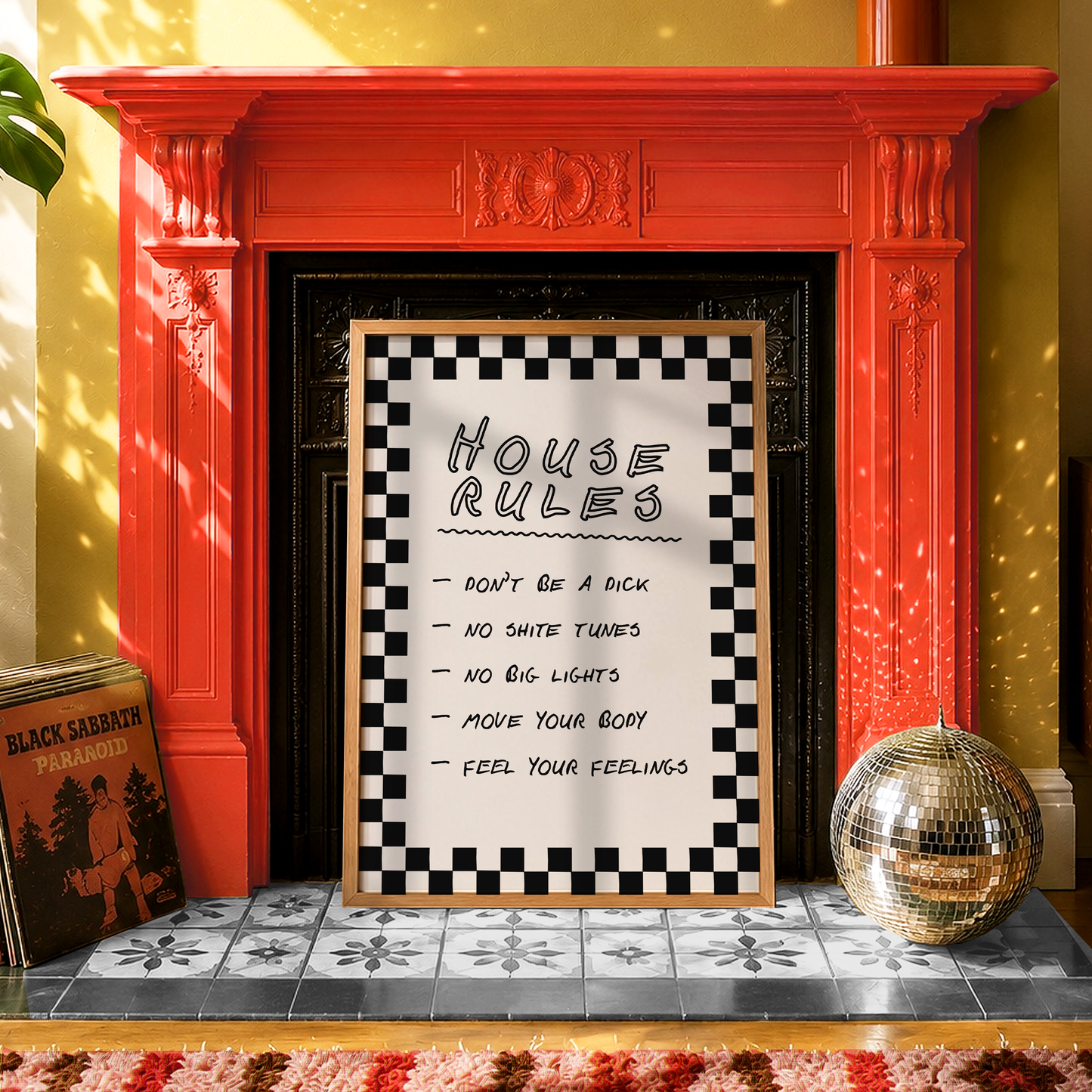 House Rules Print | Funny Family Wall Art | Dopamine Decor Home Rules Poster