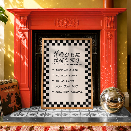 House Rules Print | Funny Family Wall Art | Dopamine Decor Home Rules Poster