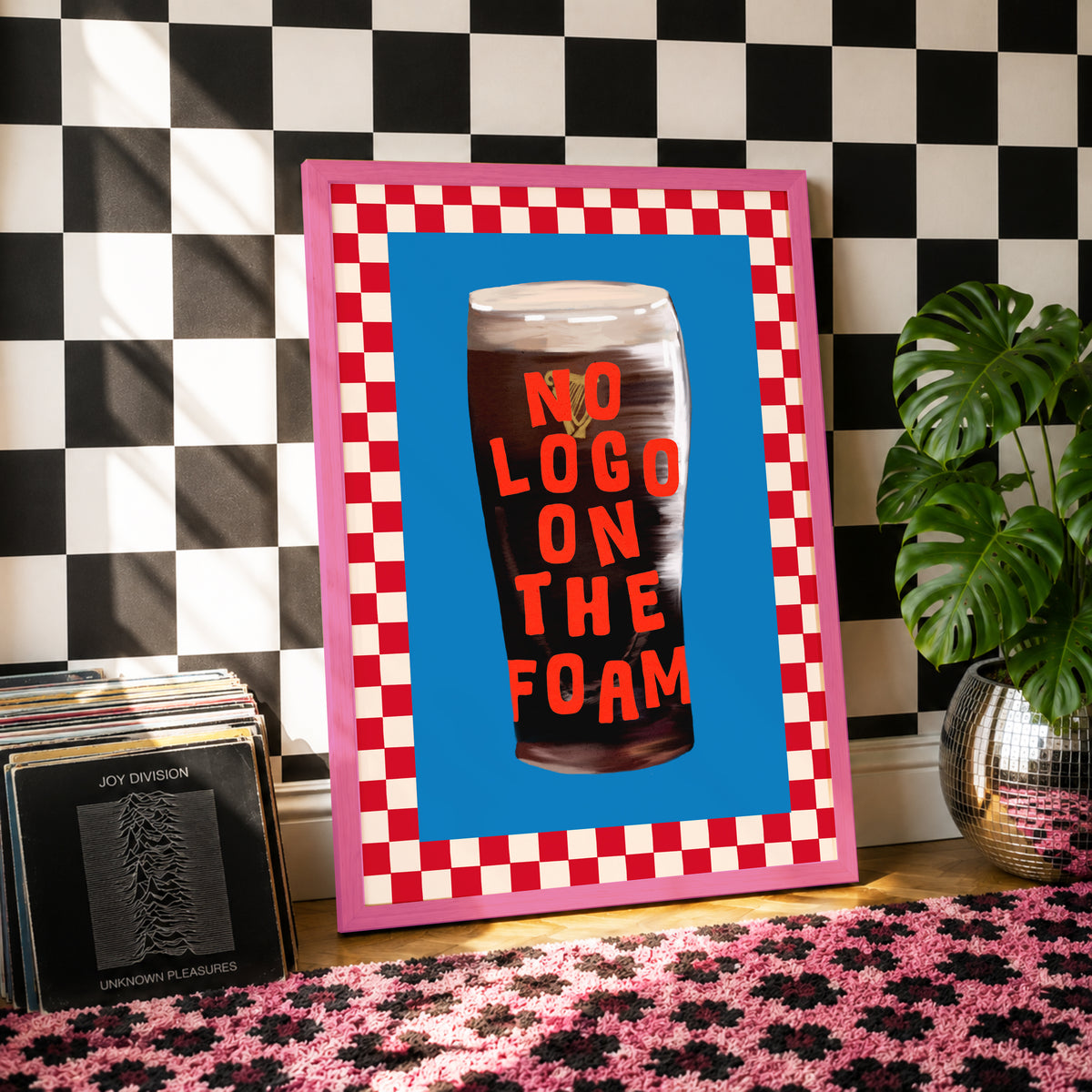 No Logo on the Foam Print | Peep Show Inspired Wall Art | Pub Decor | Guinness Drinkers | Dopamine Decor