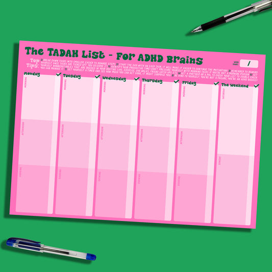 TADAH List Weekly Planner