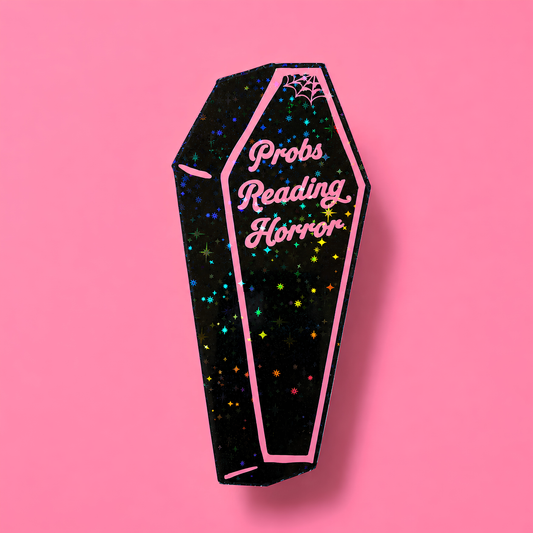 Probs Reading Horror Bookmark | Funny Horror Bookmark | Gothic Coffin Bookmark | Horror Book Lover Gift | Double-Sided Bookmark