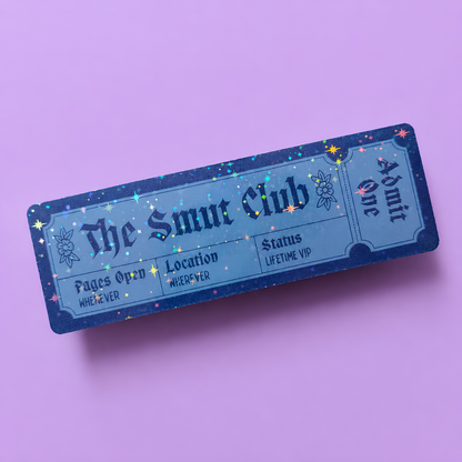 The Smut Club Admit One Bookmark | Funny Romance Bookmark | Smut Reader Gift | BookTok Bookmark | Double-Sided Bookmark