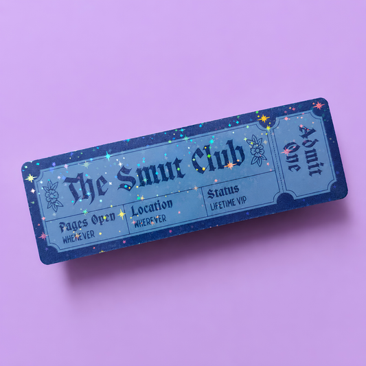 The Smut Club Admit One Bookmark | Funny Romance Bookmark | Smut Reader Gift | BookTok Bookmark | Double-Sided Bookmark