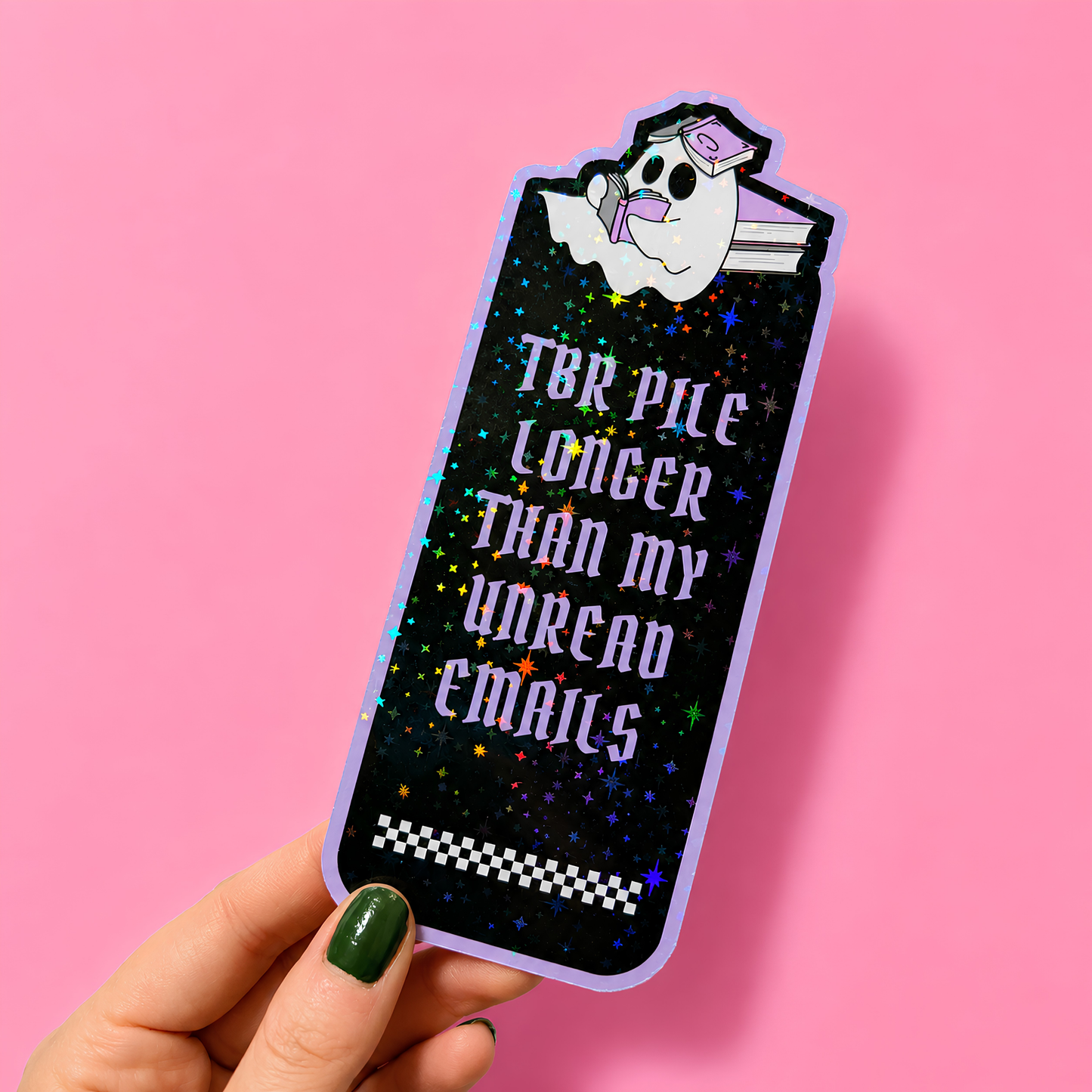 TBR Pile Longer Than My Unread Emails Bookmark | Funny Book Lover Bookmark | BookTok Reader Gift | Double-Sided Bookmark