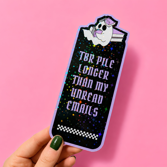 TBR Pile Longer Than My Unread Emails Bookmark | Funny Book Lover Bookmark | BookTok Reader Gift | Double-Sided Bookmark