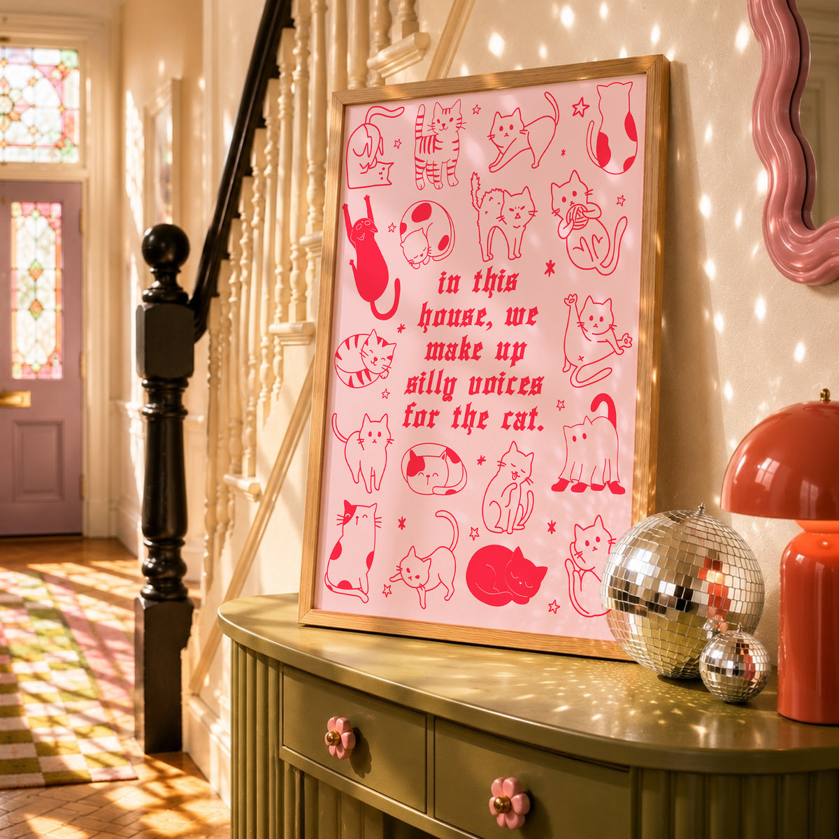 Silly Voices for the Cat Print | Cute Pet Lover Gift