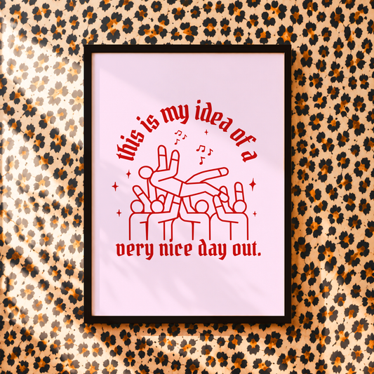 This Is My Idea of a Very Nice Day Out Print | Gary Barlow Meme Wall Art | Funny Concert Poster | Pop Culture Decor