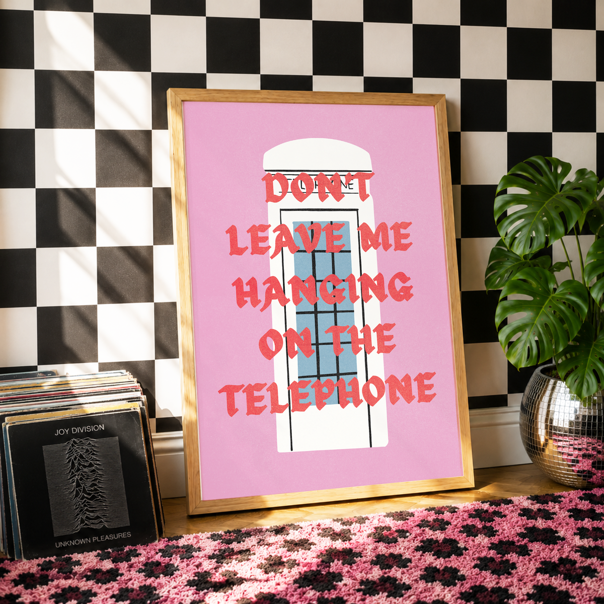 Don't Leave Me Hanging On The Telephone | Hull Print | Cream Telephone Box