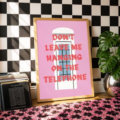 Don't Leave Me Hanging On The Telephone | Hull Print | Cream Telephone Box