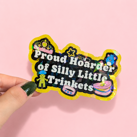 Silly Little Trinket Hoarder Sticker | Relatable Stickers | Alternative Vinyl Stickers | Stocking Filler | Neurospicy
