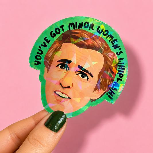 Minor Women's Whiplash Alan Partridge Sticker | Relatable Stickers | Alternative Vinyl Stickers | ADHD | Neurospicy | Sad Disco Club