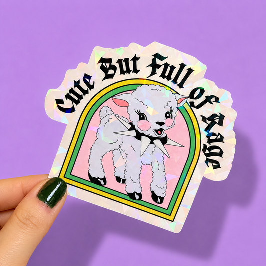 Cute But Full Of Rage Sticker | Relatable Stickers | Alternative Vinyl Stickers | ADHD | Neurospicy | Sad Disco Club