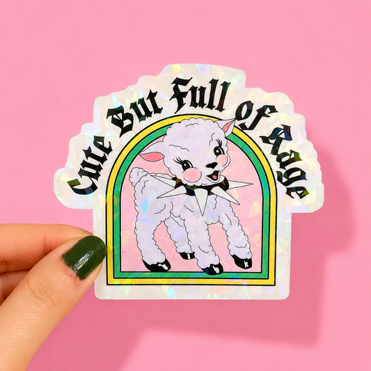Cute But Full Of Rage Sticker | Relatable Stickers | Alternative Vinyl Stickers | ADHD | Neurospicy | Sad Disco Club