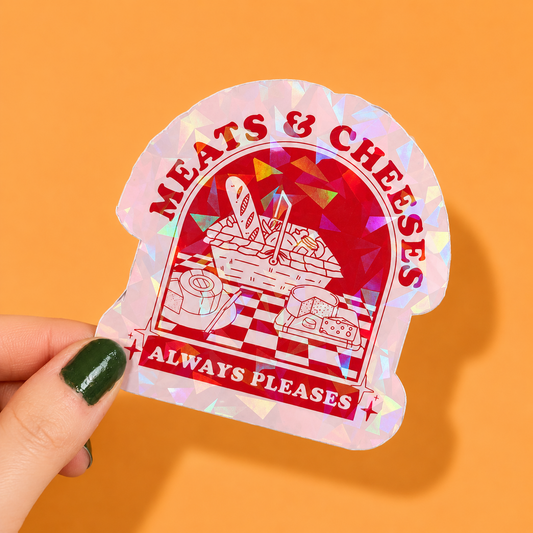 Meats and Cheeses Bob Mortimer Sticker | Relatable Stickers | Alternative Vinyl Stickers | ADHD | Neurospicy | Sad Disco Club
