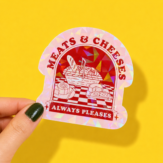 Meats and Cheeses Bob Mortimer Sticker | Relatable Stickers | Alternative Vinyl Stickers | ADHD | Neurospicy | Sad Disco Club