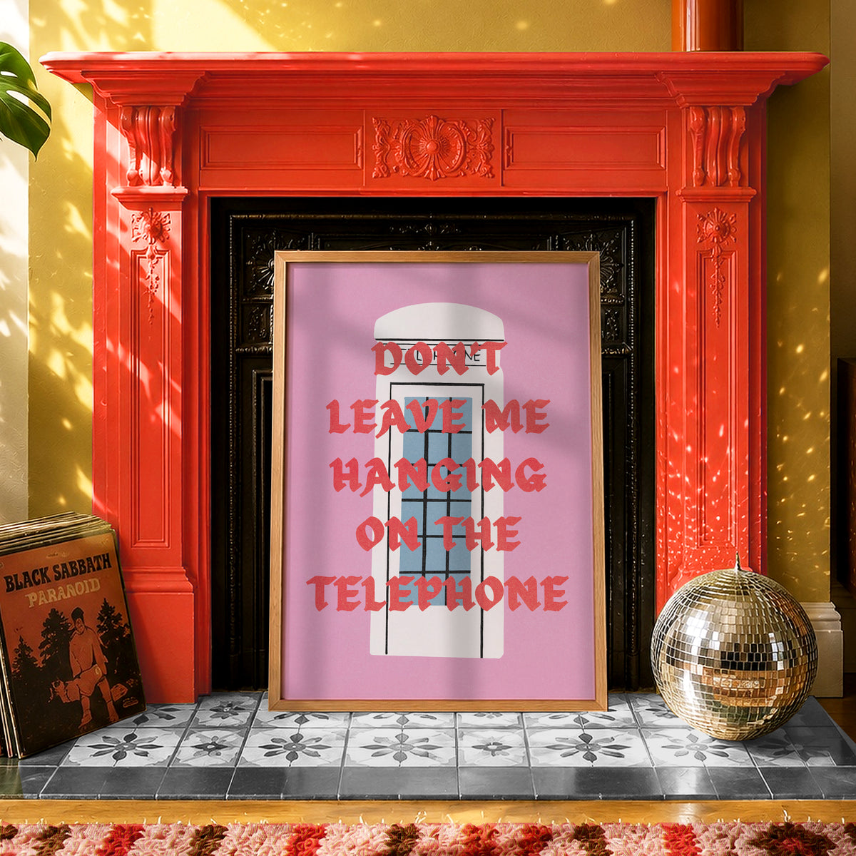 Don't Leave Me Hanging On The Telephone | Hull Print | Cream Telephone Box